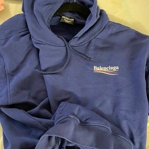 (Authentic) Balenciaga Campaign Unisex Hoodie Navy L